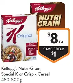 Foodworks Kellogg's Nutri-Grain, Special K or Crispix Cereal offer