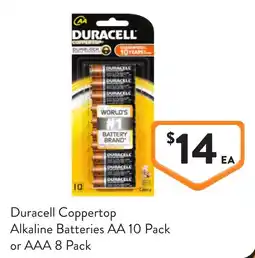Foodworks Coppertop Alkaline Batteries AA or AAA offer