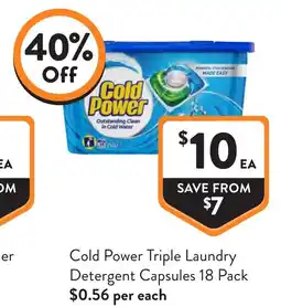 Foodworks Cold Power Triple Laundry Detergent Capsules offer