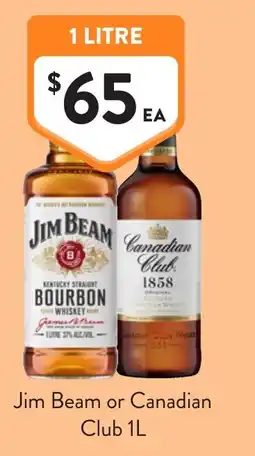 Foodworks Jim Beam or Canadian Club offer
