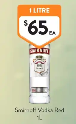 Foodworks Smirnoff Vodka Red offer