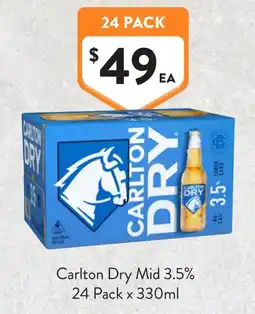 Foodworks Carlton Dry Mid 3.5% offer