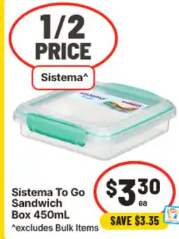 IGA Sistema To Go Sandwich Box offer