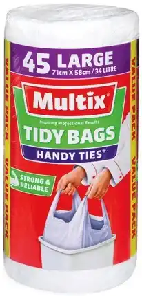 IGA Multix Handy Ties Tidy Bags Medium 50 Pack or Large 45 Pack offer