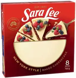IGA Sara Lee Baked Cheesecake offer