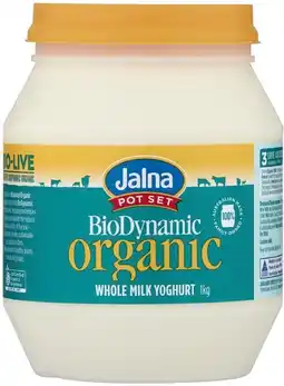 IGA Jalna BioDynamic Organic Whole Milk Yoghurt offer