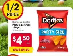 Spar Doritos or Smith's Party Size Chips offer
