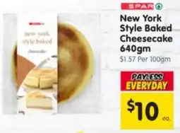 Spar New York Style Baked Cheesecake offer