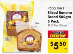 Spar Papa Joe's Sliced Banana Bread offer