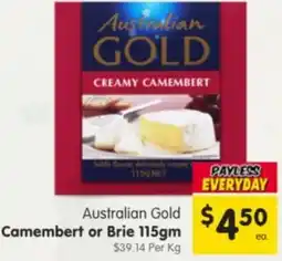 Spar Australian Gold Camembert or Brie offer