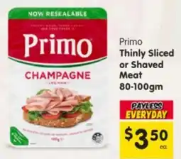 Spar Primo Thinly sliced or Shaved Meat offer