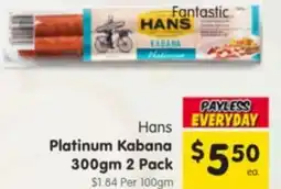 Spar Hans Platinum Kabana offer