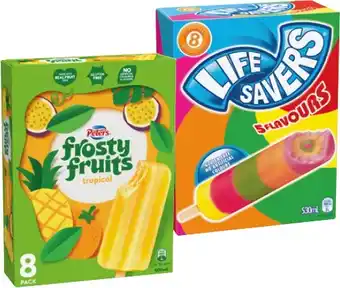 IGA Peters Frosty Fruits 6‑8 Pack or Life Savers Ice Block 8 Pack Selected Varieties offer