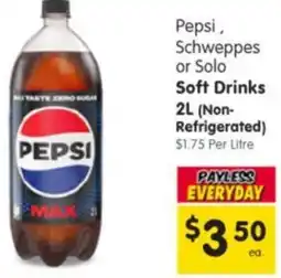 Spar Pepsi, Schweppes or Solo Soft Drinks offer