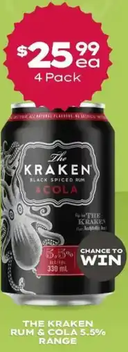 Thirsty Camel The kraken rum & cola 5.5% range offer
