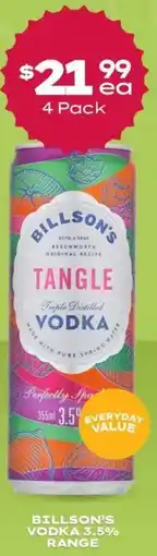 Thirsty Camel BILLSON'S VODKA 3.5% RANGE offer