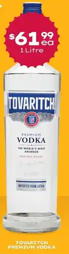 Thirsty Camel Tovaritch premium vodka offer