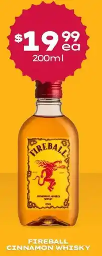 Thirsty Camel Fireball cinnamon whisky offer