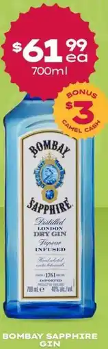 Thirsty Camel Bombay sapphire gin offer