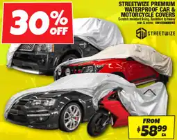 Autobarn Streetwize premium waterproof car & motorcycle covers offer
