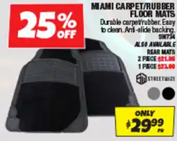 Autobarn Miami carpet/rubber floor mats offer