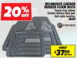 Autobarn Milwaukee carbon rubber floor mats offer