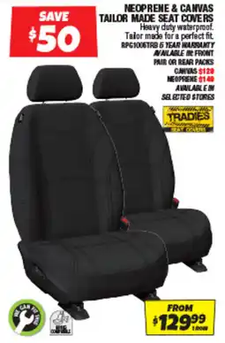 Autobarn Neoprene & canvas tailor made seat covers offer