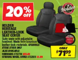 Autobarn Holden heritage leather-look seat cover offer