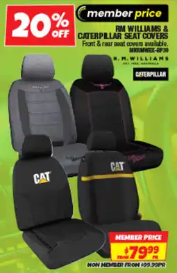 Autobarn Rm williams & caterpillar seat covers offer