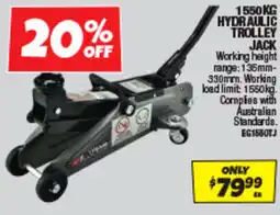 Autobarn 1550kg hydraulic trolley jack offer