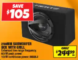 Autobarn 250mm subwoofer box with grill offer