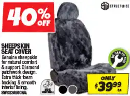 Autobarn Sheepskin seat cover offer