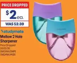 Officeworks Studymate mellow 2 hole sharpener offer