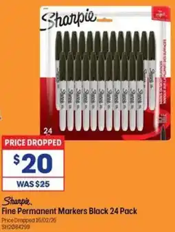 Officeworks Sharpie fine permanent markers black offer