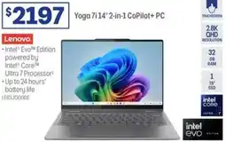 Officeworks Lenovo yoga 7i 14" 2-in-1 copilot+ pc offer
