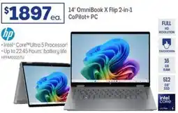 Officeworks Hp 14" omnibook x flip 2-in-1 copilot + pc offer