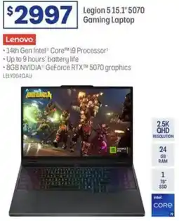 Officeworks Lenovo legion 5 15.1" 5070 gaming laptop offer