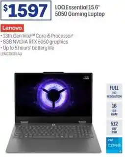 Officeworks Lenovo loq essential 15.6" 5050 gaming laptop offer