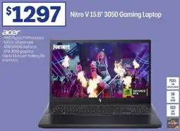 Officeworks Acer nitro v 15.6" 3050 gaming laptop offer