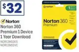 Officeworks Norton 360 premium 1 device 1 year download offer