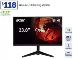 Officeworks Acer nitro 24" fhd gaming monitor offer