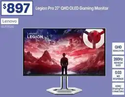 Officeworks Lenovo legion pro 27" qhd oled gaming monitor offer