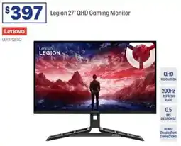 Officeworks Lenovo legion 27" qhd gaming monitor offer