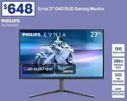 Officeworks Philips evnia 27" qhd oled gaming monitor offer