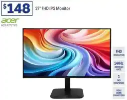 Officeworks Acer 27" fhd ips monitor offer
