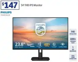Officeworks Philips 24" fhd ips monitor offer