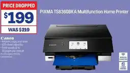 Officeworks Canon pixma ts8360bka multifunction home printer offer