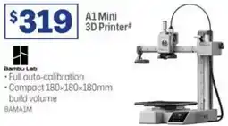 Officeworks Bambu lab a1 mini 3d printer offer