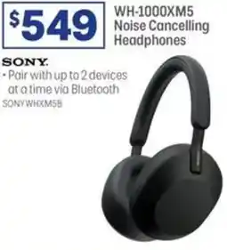 Officeworks Sony wh-1000xm5 noise cancelling headphones offer