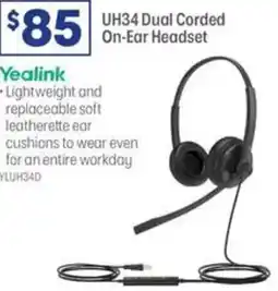 Officeworks Yealink uh34 dual corded on-ear headset offer